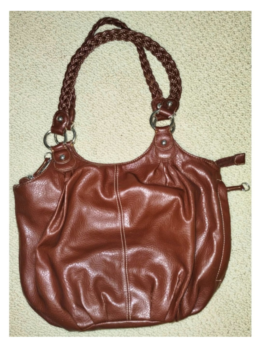 Women's Carryland Brown Faux Leather Slouchy Hobo Shoulder Bag